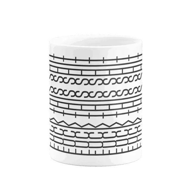 Mug "Fuck This Shit" : mug à message caché, visuel géométrique et message caché quand on le lit de côté