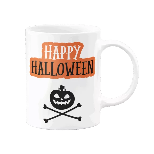 Mug Halloween : citrouille et texte "Happy Halloween"