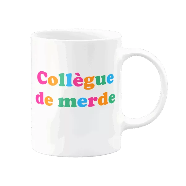 Mug Collègue de Merde, texte coloré